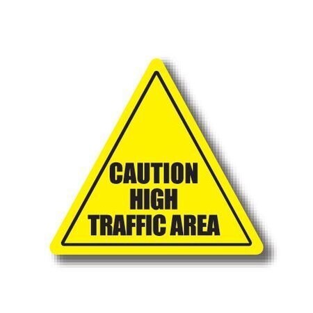 Ergomat 12in TRIANGLE SIGNS - Caution High Traffic Area DSV-SIGN 144 #0109 -UEN